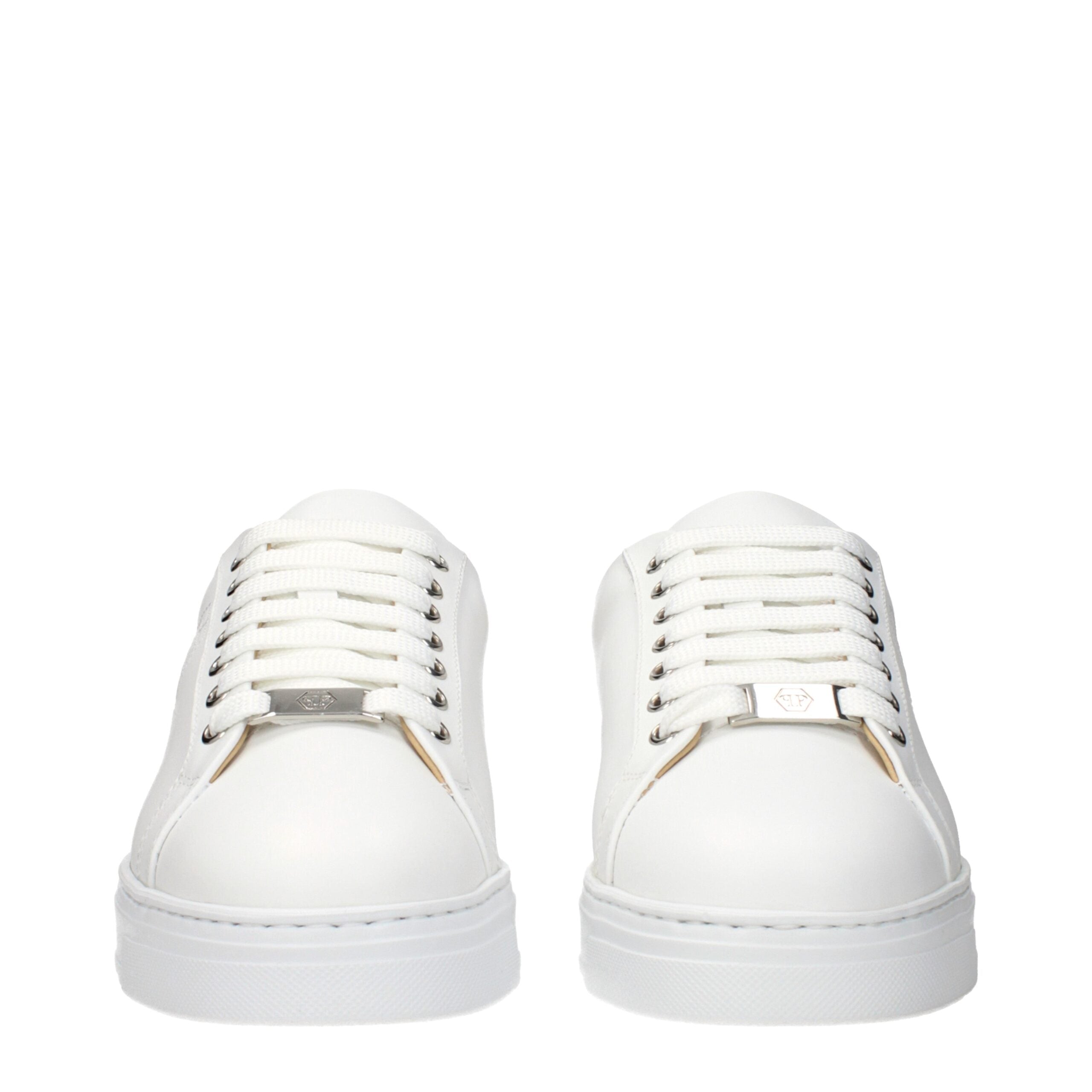 Baskets basses en cuir blanc Philipp Plein
