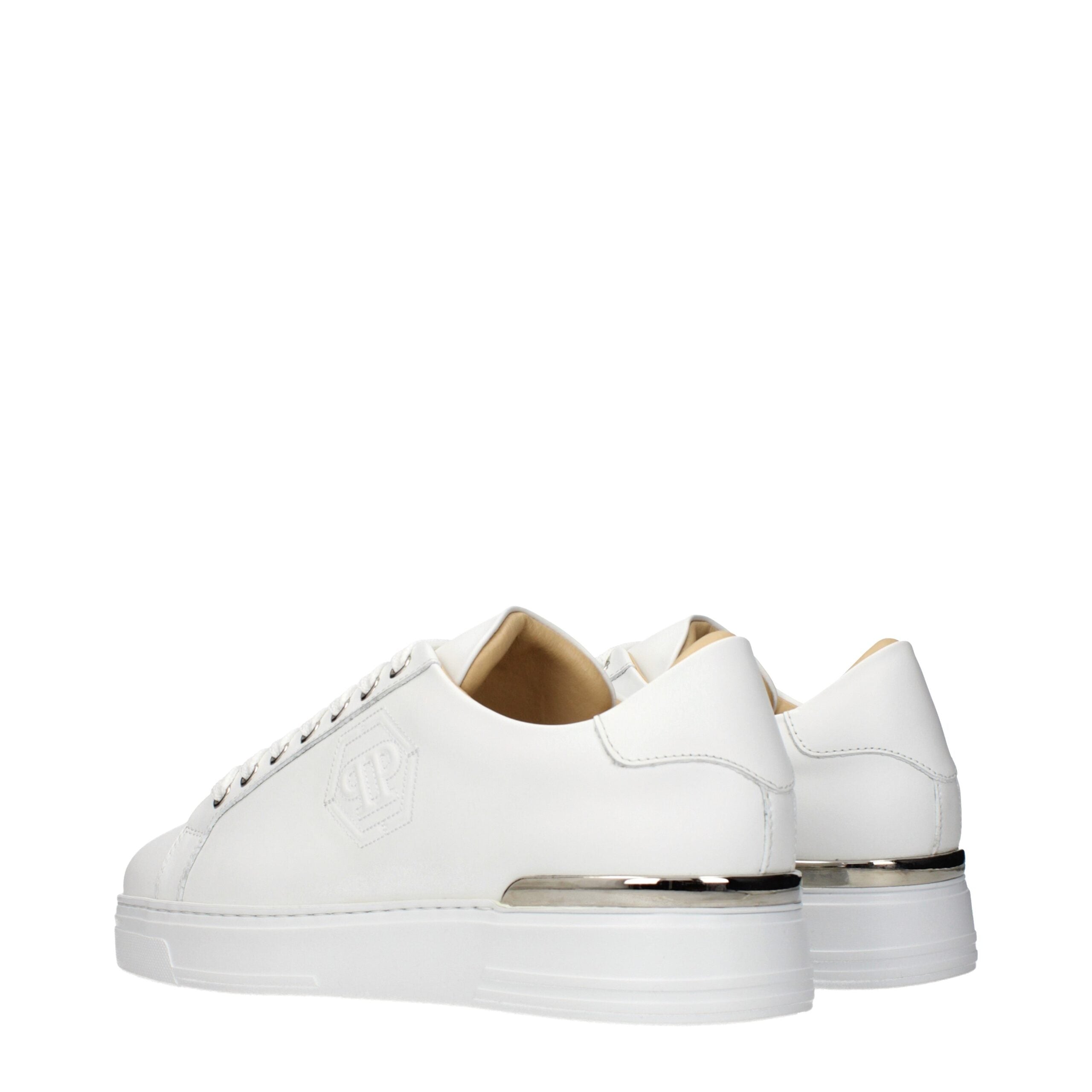 Baskets basses en cuir blanc Philipp Plein