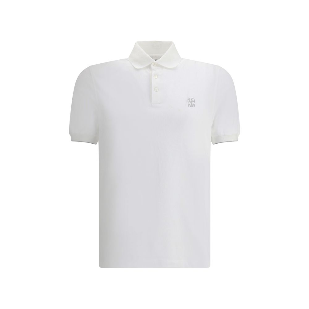 Polo Brunello Cucinelli in cotone bianco