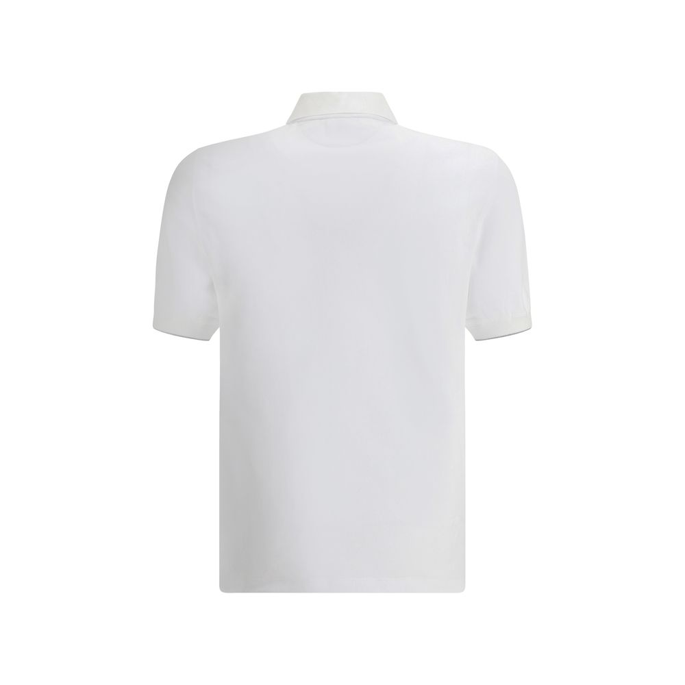 Polo Brunello Cucinelli in cotone bianco