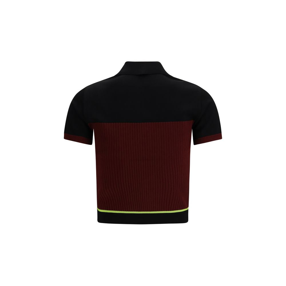 Casablanca Bordeaux Viscose Polo Shirt