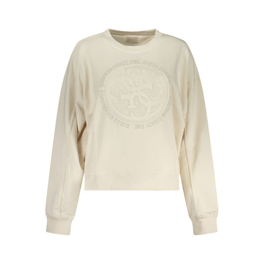 Guess Jeans Felpa da donna in cotone bianco
