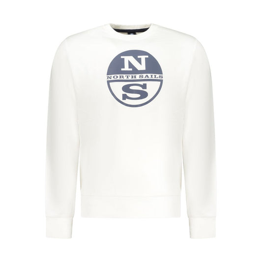 Felpa da uomo in cotone bianco North Sails