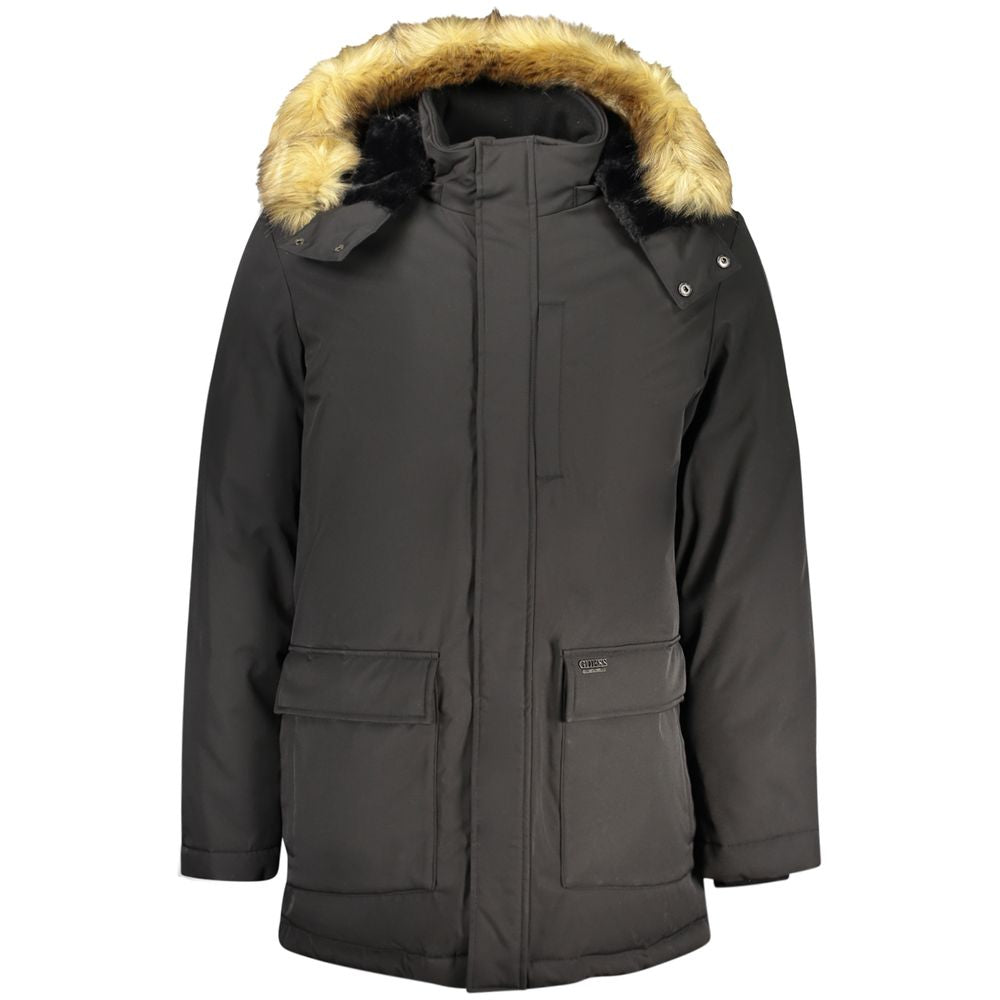 Veste pour homme en polyester noir Guess Jeans