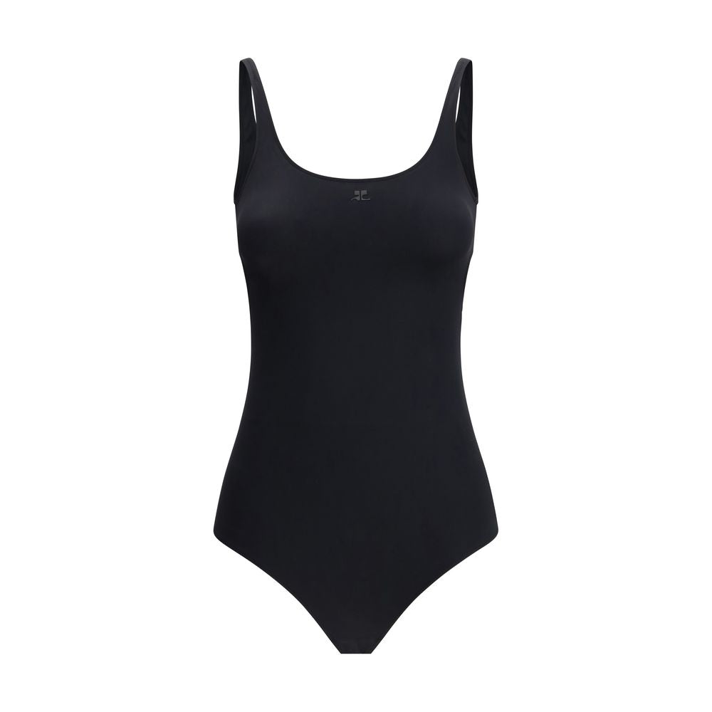Costume da bagno intero in elastane nero Courrèges