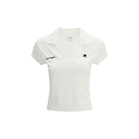 Polo Courrèges in cotone bianco