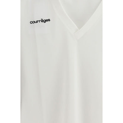 Polo Courrèges en coton blanc