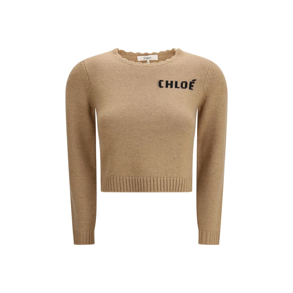 Sweat-shirt en laine marron Chloé