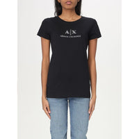 T-shirt nera in cotone Armani Exchange