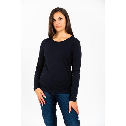 T-shirt a maniche lunghe in cotone blu Gas