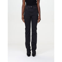 Jeans Saint Laurent neri in cotone a gamba dritta