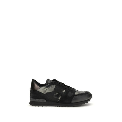 Sneakers sportive Valentino Garavani in pelle di vitello nera Bos Taurus