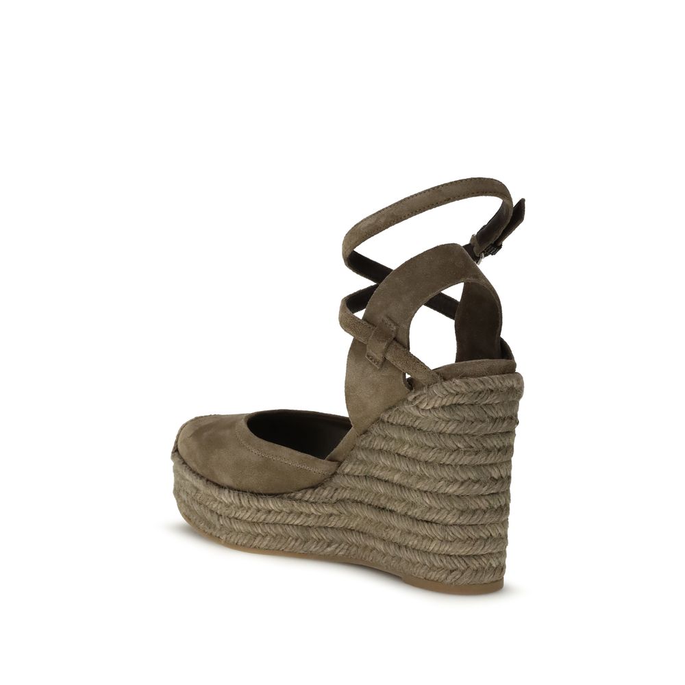 Espadrillas Brunello Cucinelli in pelle di vitello beige Bos Taurus