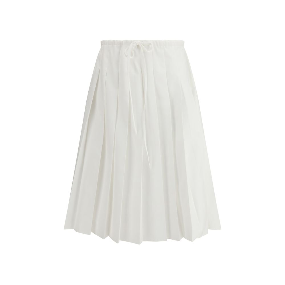 Jupe longue en coton blanc Prada