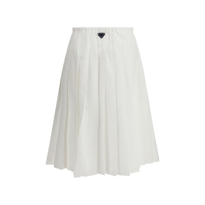 Gonna lunga Prada in cotone bianco