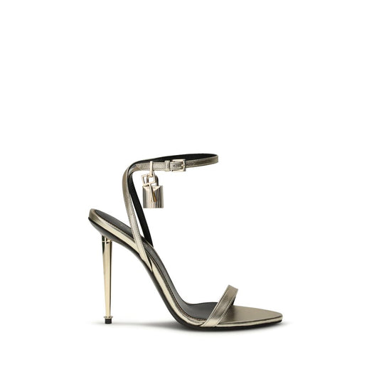Sandali Tom Ford in pelle di capra dorata con tacco a spillo