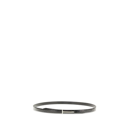 Cintura sottile in pelle nera Tom Ford