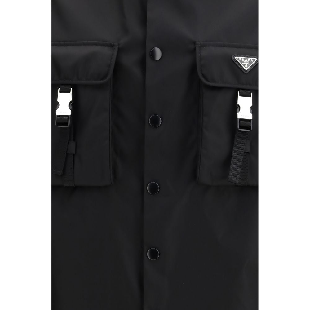 Vestes et manteau Prada en polyamide recyclé noir