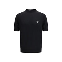 T-shirt Prada in lana polare nera