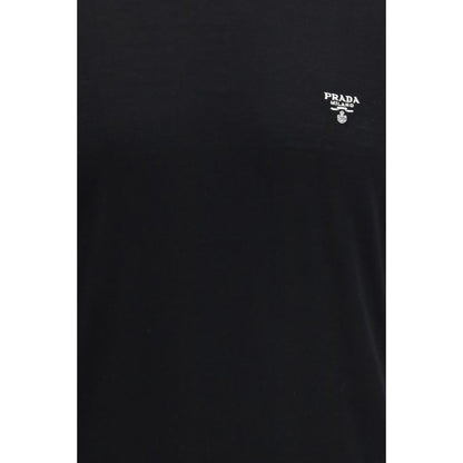 T-shirt Prada in lana polare nera