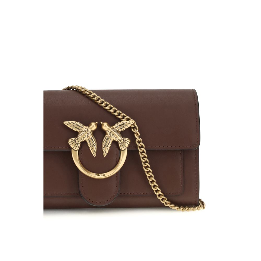 Borsa a tracolla PINKO Bos Taurus in pelle di vitello marrone