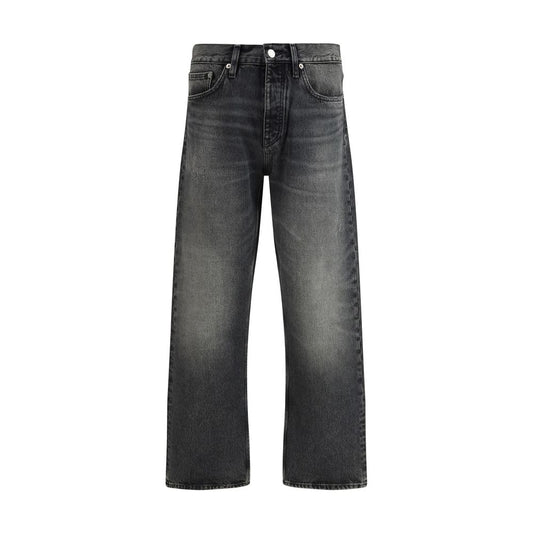 Jeans Girasole in Cotone Nero Vestibilità Rilassata