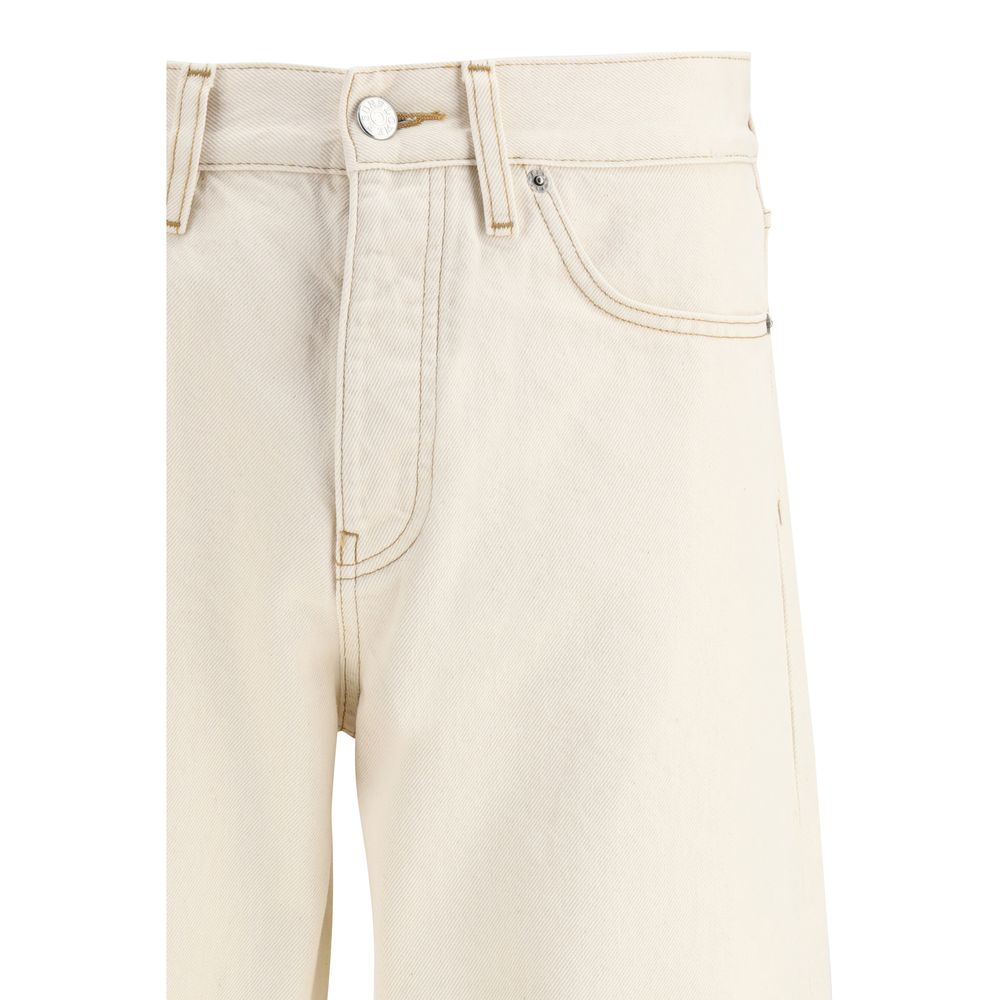 Jeans in cotone beige girasole a vestibilità comoda