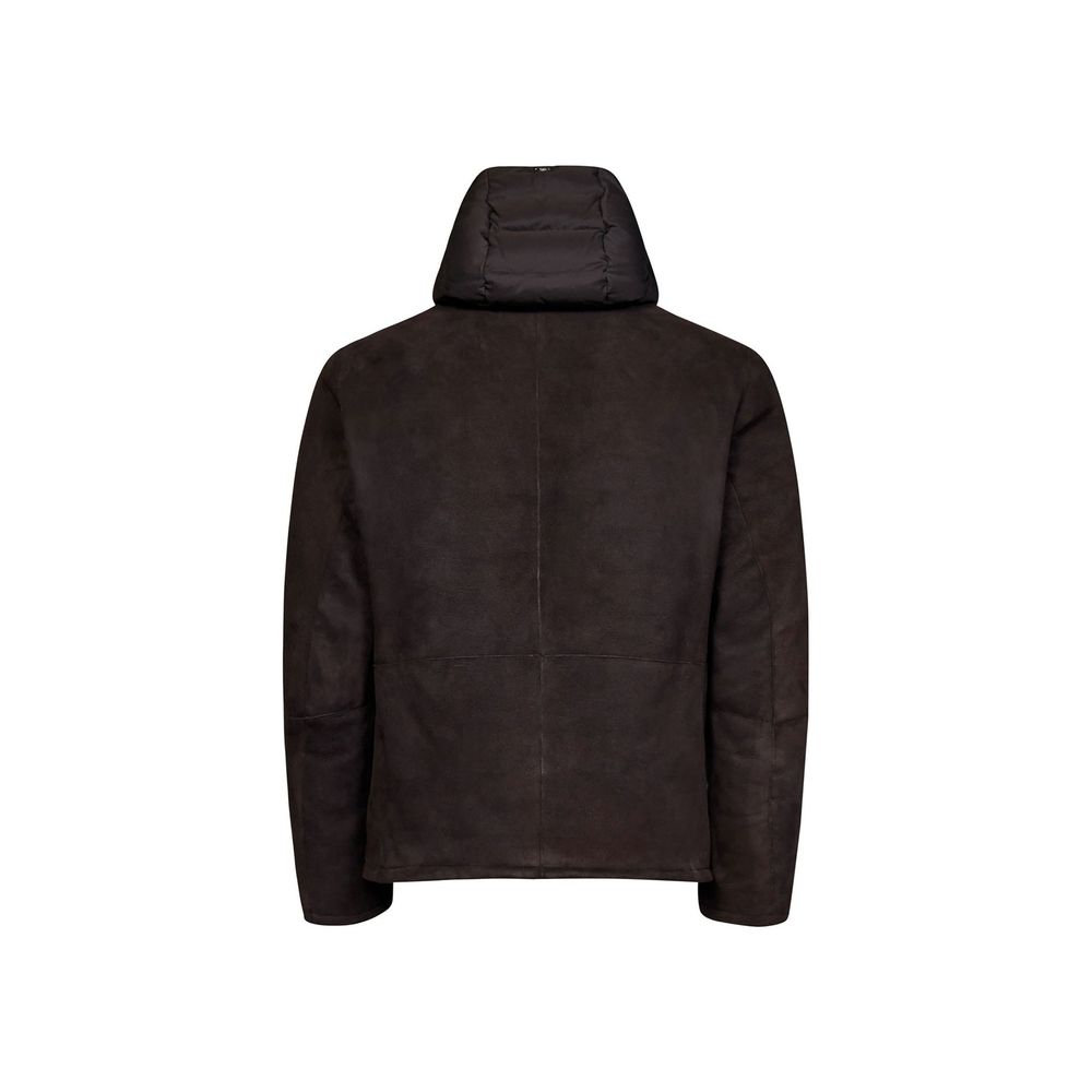 Blouson Herno en cuir d'agneau marron