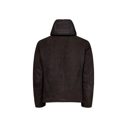 Blouson Herno en cuir d'agneau marron