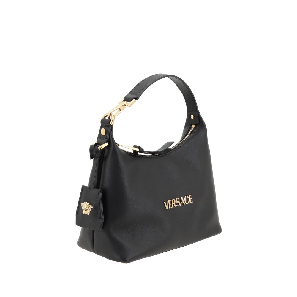 Borsa Versace in pelle di vitello nera Bos Taurus