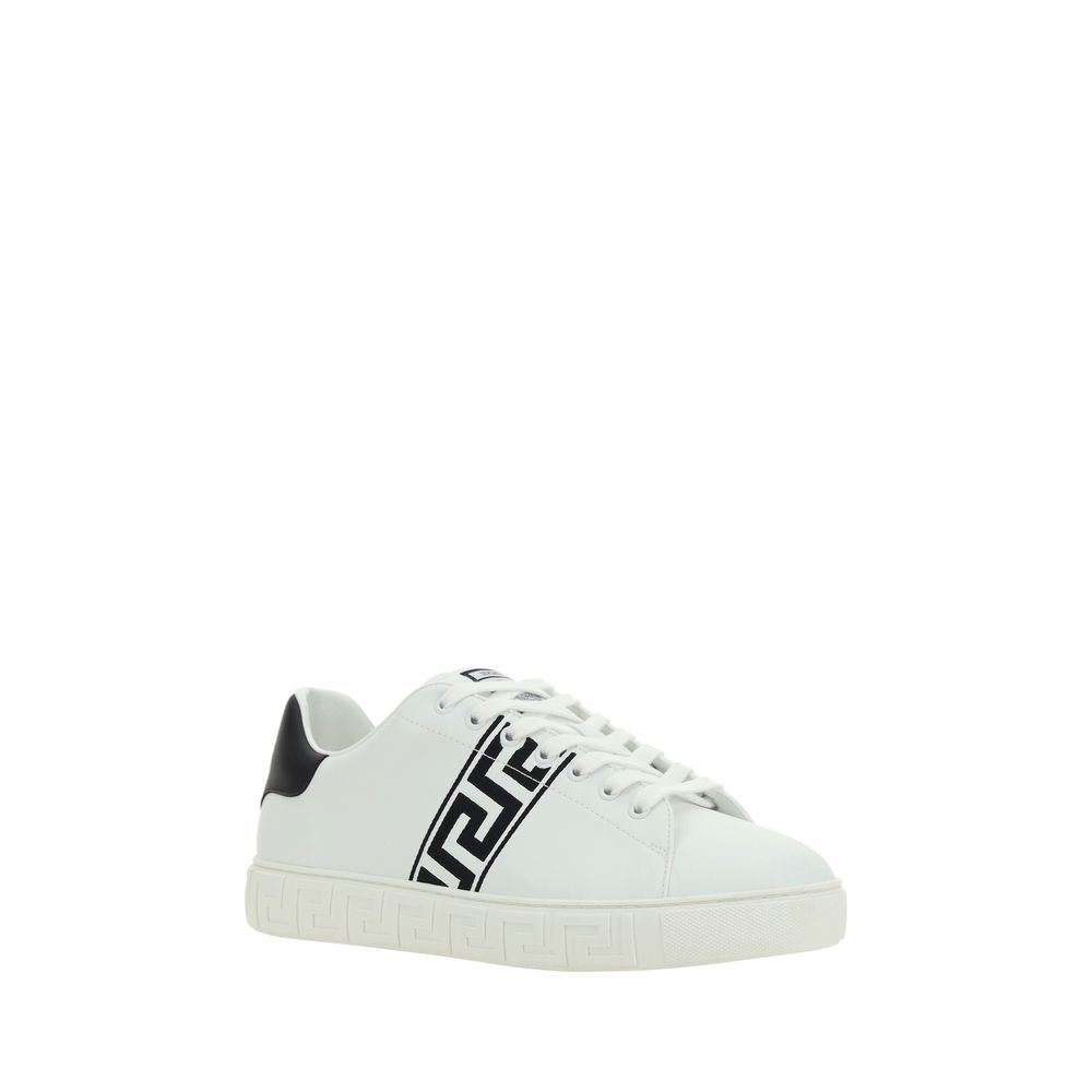 Baskets basses Versace en cuir de veau blanc
