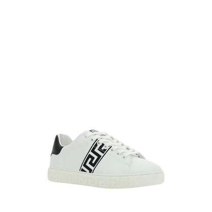 Baskets basses Versace en cuir de veau blanc