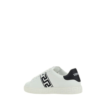 Baskets basses Versace en cuir de veau blanc