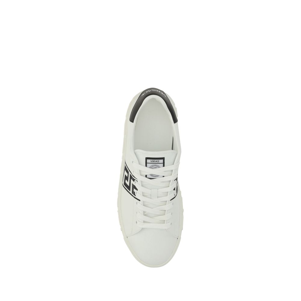 Baskets basses Versace en cuir de veau blanc
