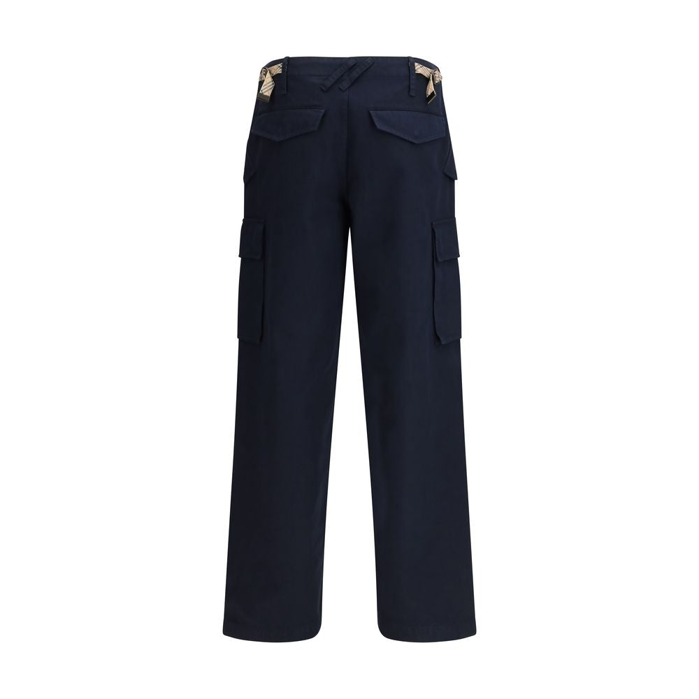 Pantalon cargo Burberry en coton bleu