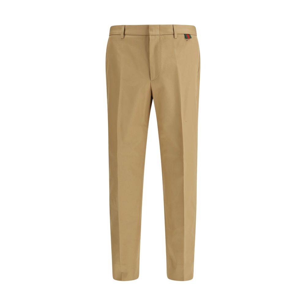 Pantalon décontracté en coton beige Gucci