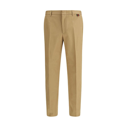 Pantalon décontracté en coton beige Gucci