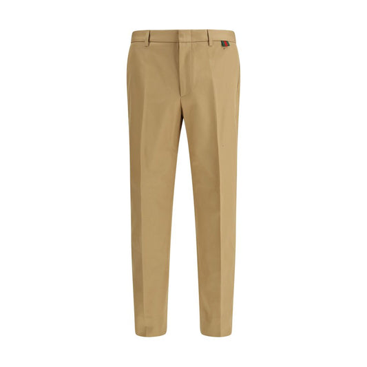 Pantaloni Casual Gucci Beige in Cotone