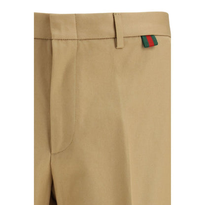Pantalon décontracté en coton beige Gucci