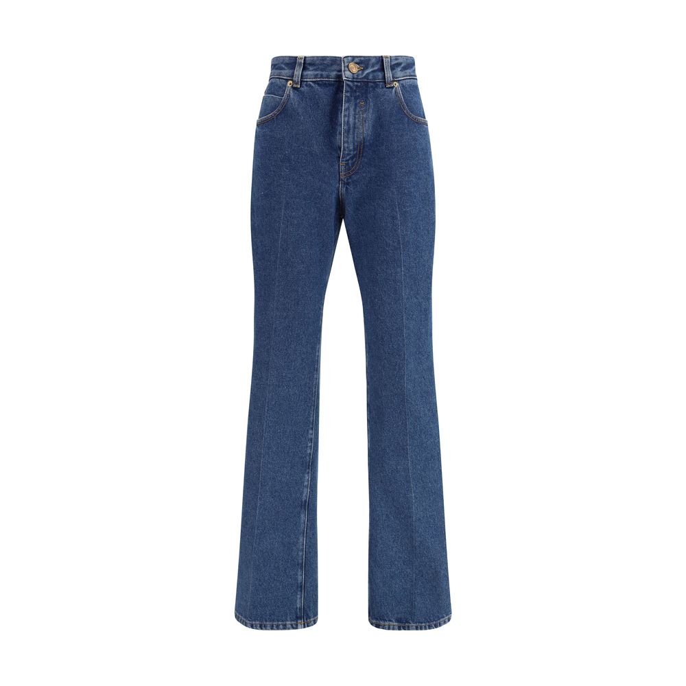 Jeans Balmain in cotone blu a gamba dritta
