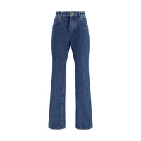 Jeans Balmain in cotone blu a gamba dritta