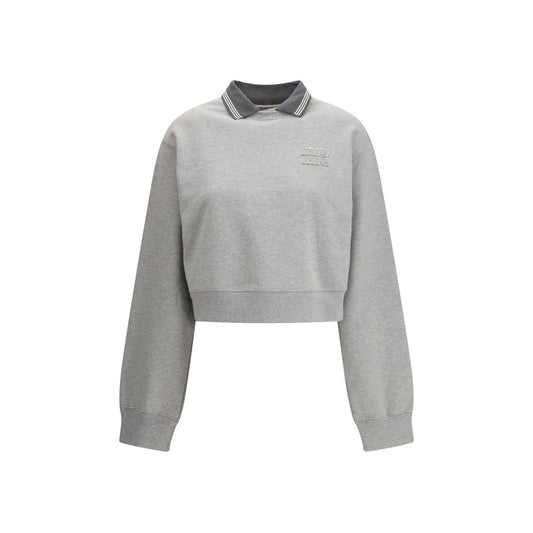 Miu Miu Felpa in cotone grigio