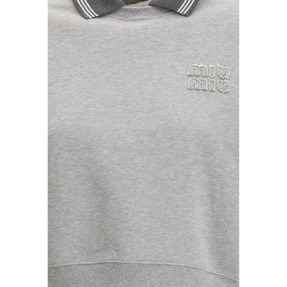 Miu Miu Felpa in cotone grigio