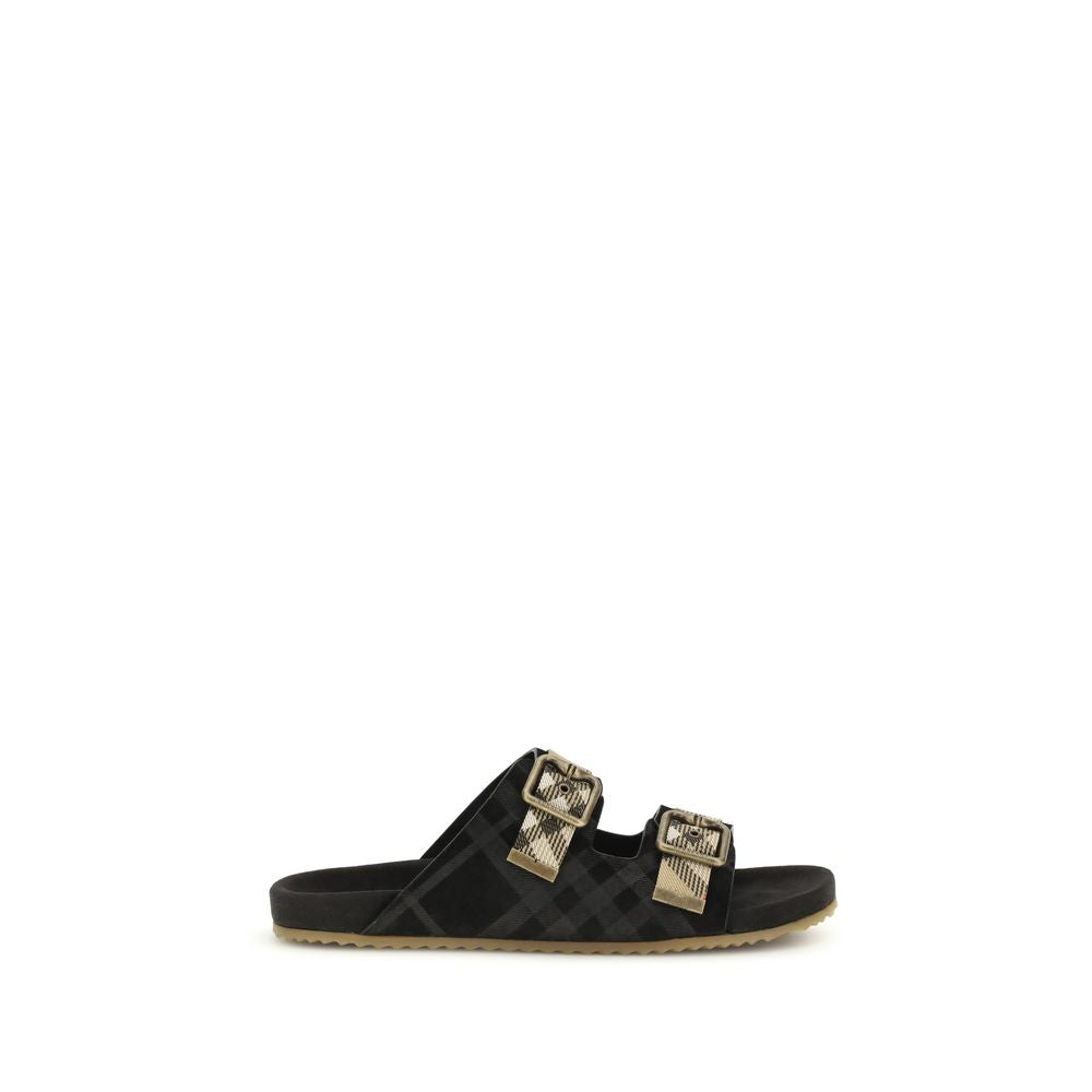 Burberry Black Rubber Flat Sandals