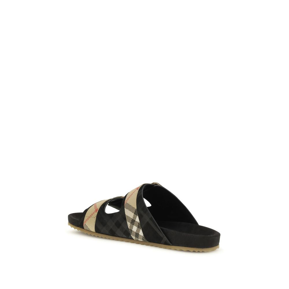 Burberry Black Rubber Flat Sandals