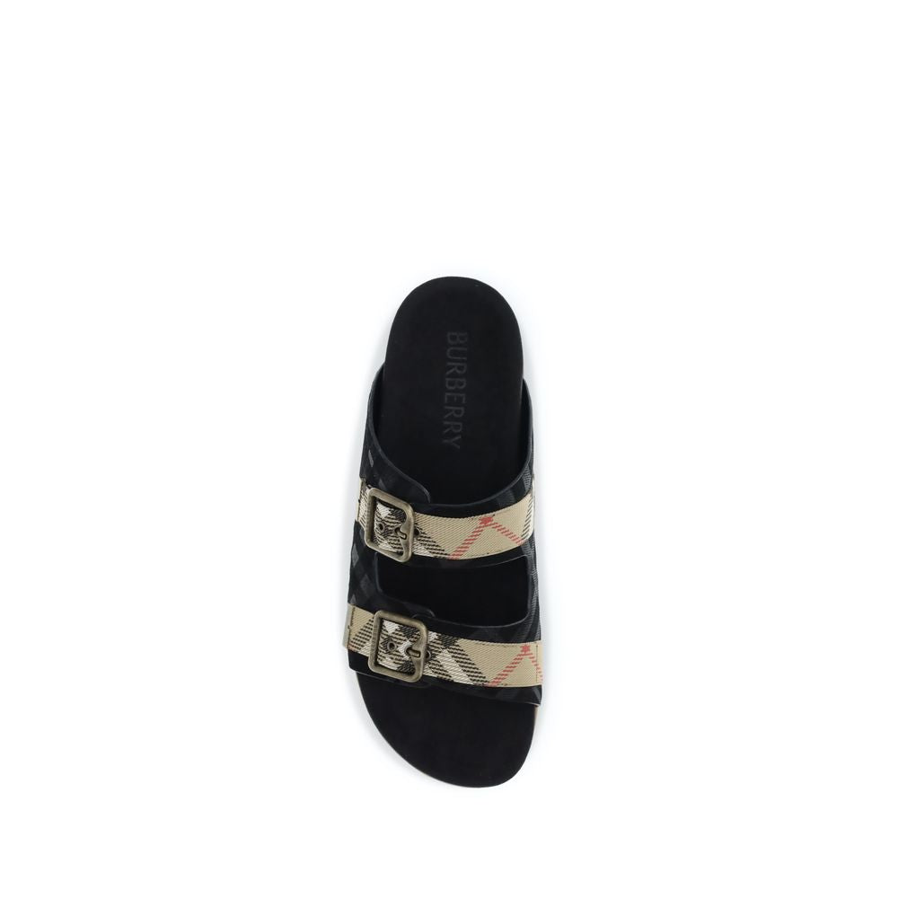 Burberry Black Rubber Flat Sandals