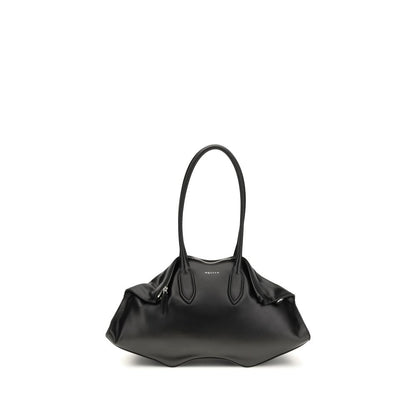 Borsa a tracolla Alexander McQueen in pelle di vitello nera Bos Taurus