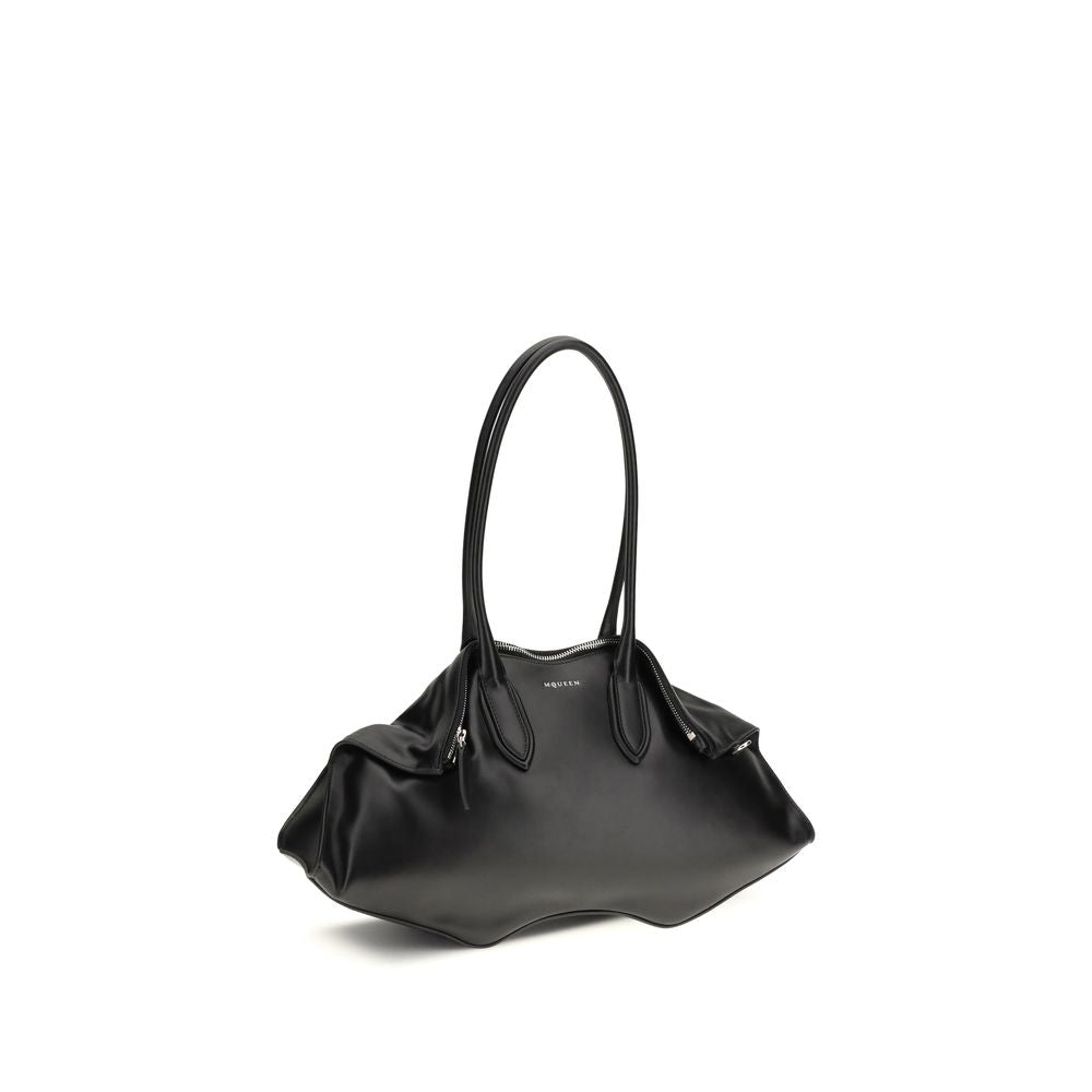 Borsa a tracolla Alexander McQueen in pelle di vitello nera Bos Taurus