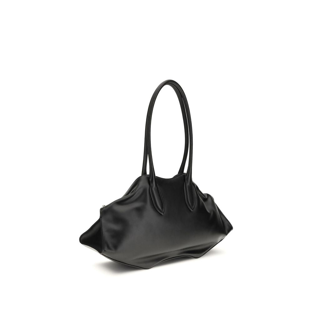 Borsa a tracolla Alexander McQueen in pelle di vitello nera Bos Taurus