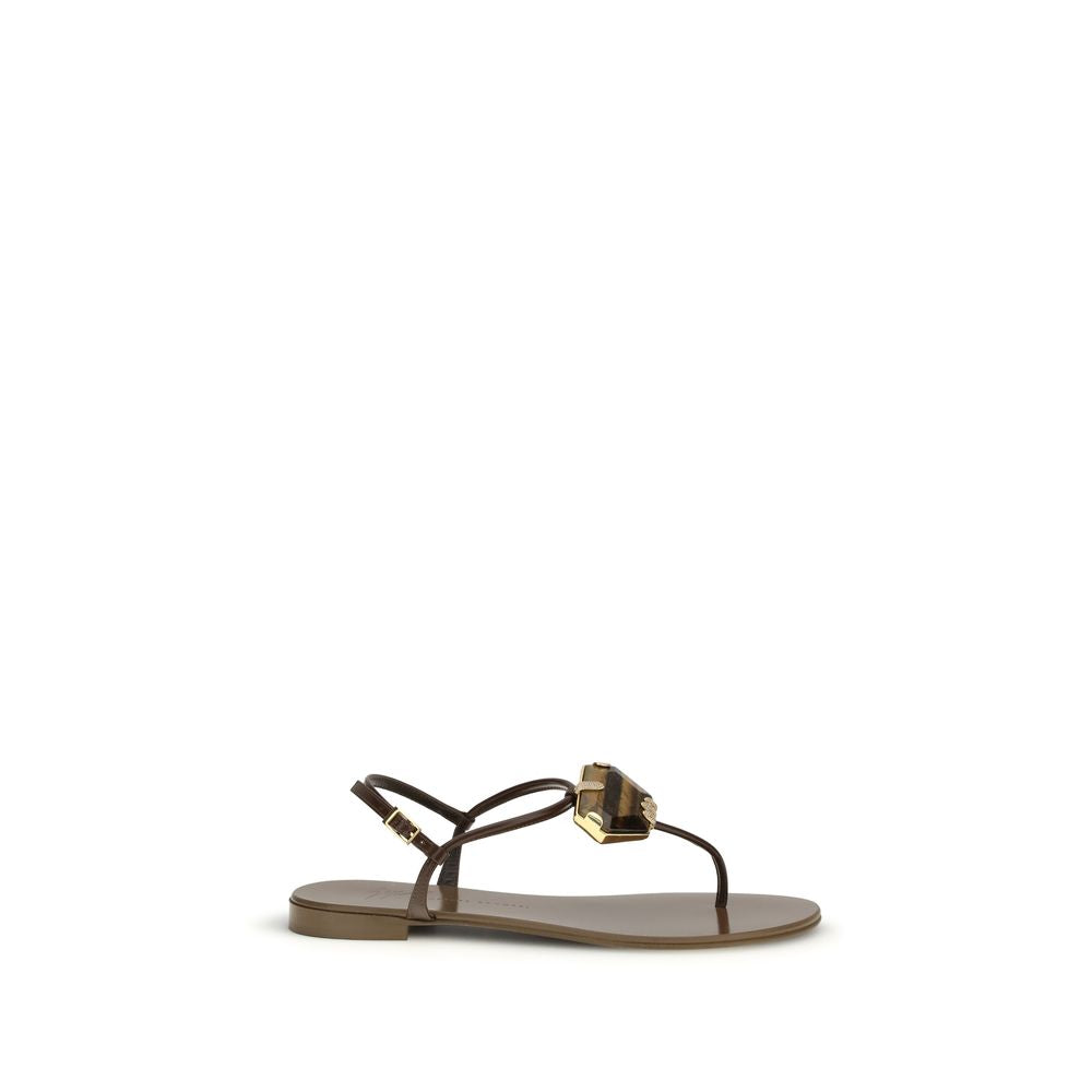 Sandali Giuseppe Zanotti marroni in acciaio inossidabile